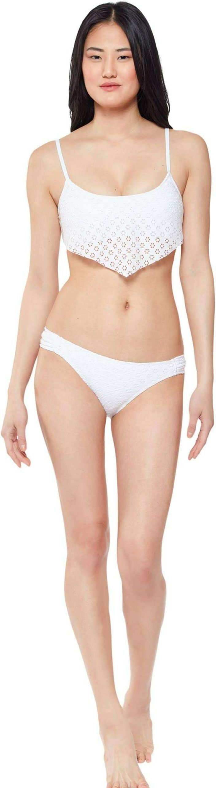 Swimwear * | Jessica Simpson Sweet Tooth Solids Side Shirred Hipster Bottoms