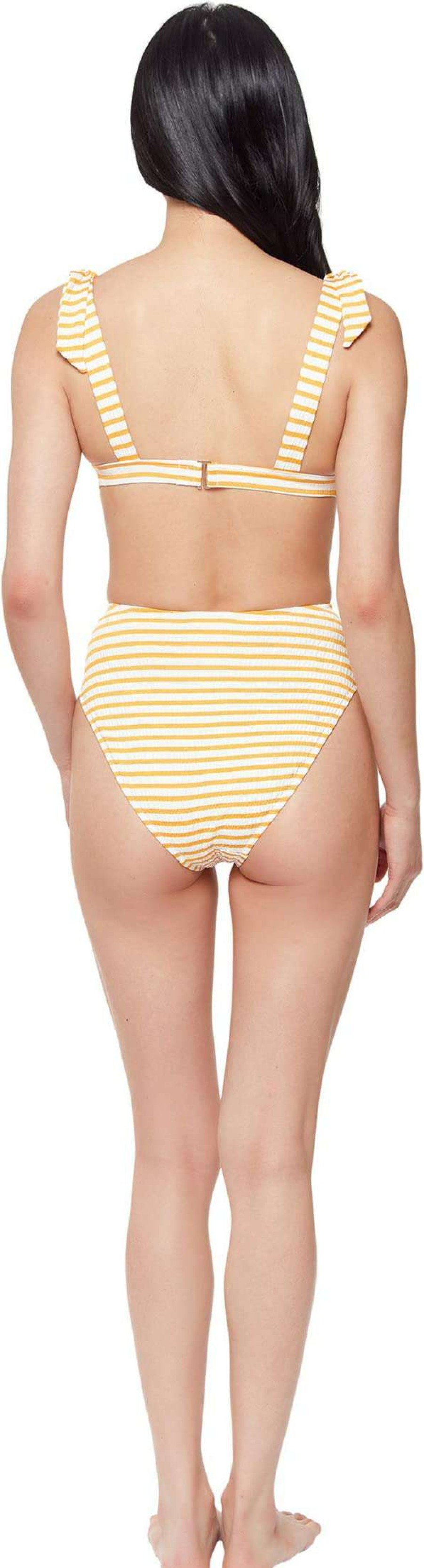 Swimwear * | Jessica Simpson Sunshine Stripe High-Waisted Bottoms