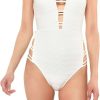 Swimwear * | Jessica Simpson Double Strap Plunge One-Piece