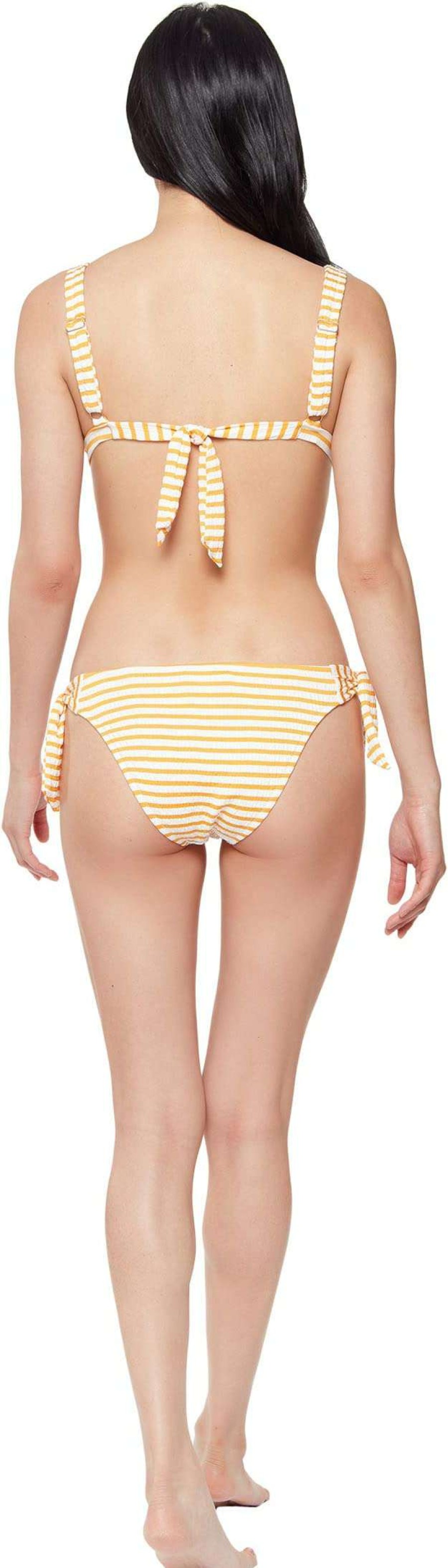 Swimwear * | Jessica Simpson Sunshine Stripe Thick Stripe Retro Bra Top