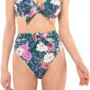 Swimwear * | Jessica Simpson Gardenia Paradise Tie Front Underwire D-Cup Bra Top