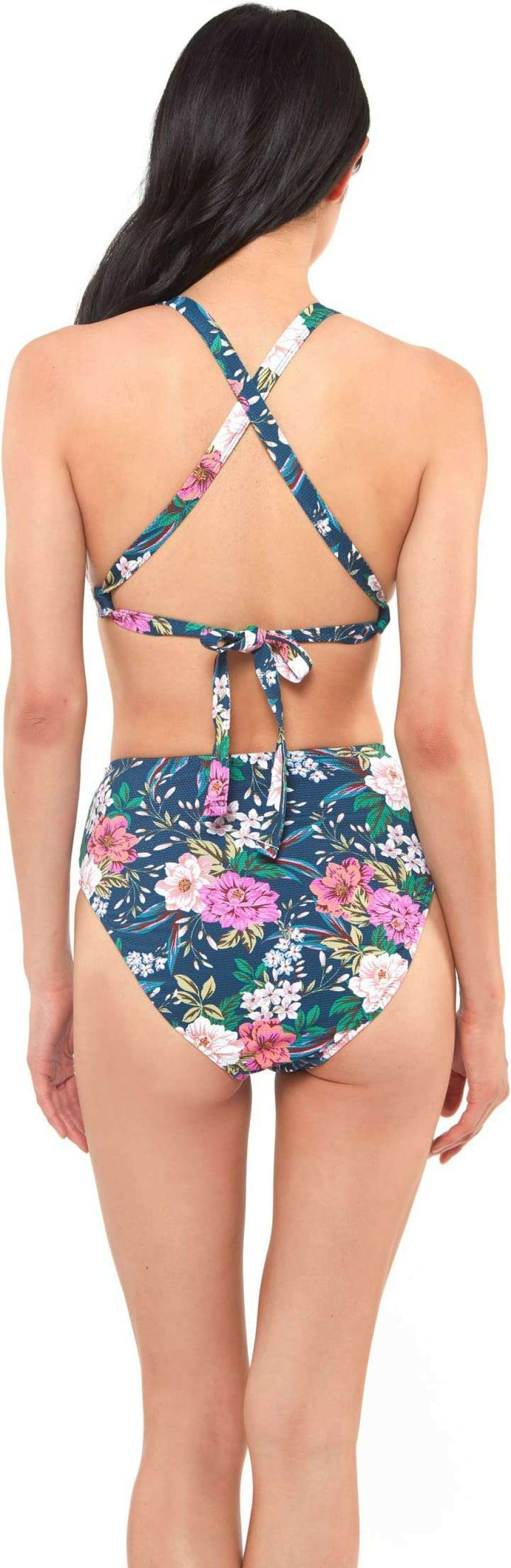 Swimwear * | Jessica Simpson Gardenia Paradise Halter Bra Top