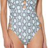 Swimwear * | Jessica Simpson Snake Eyes Cross Strap Plunge One-Piece