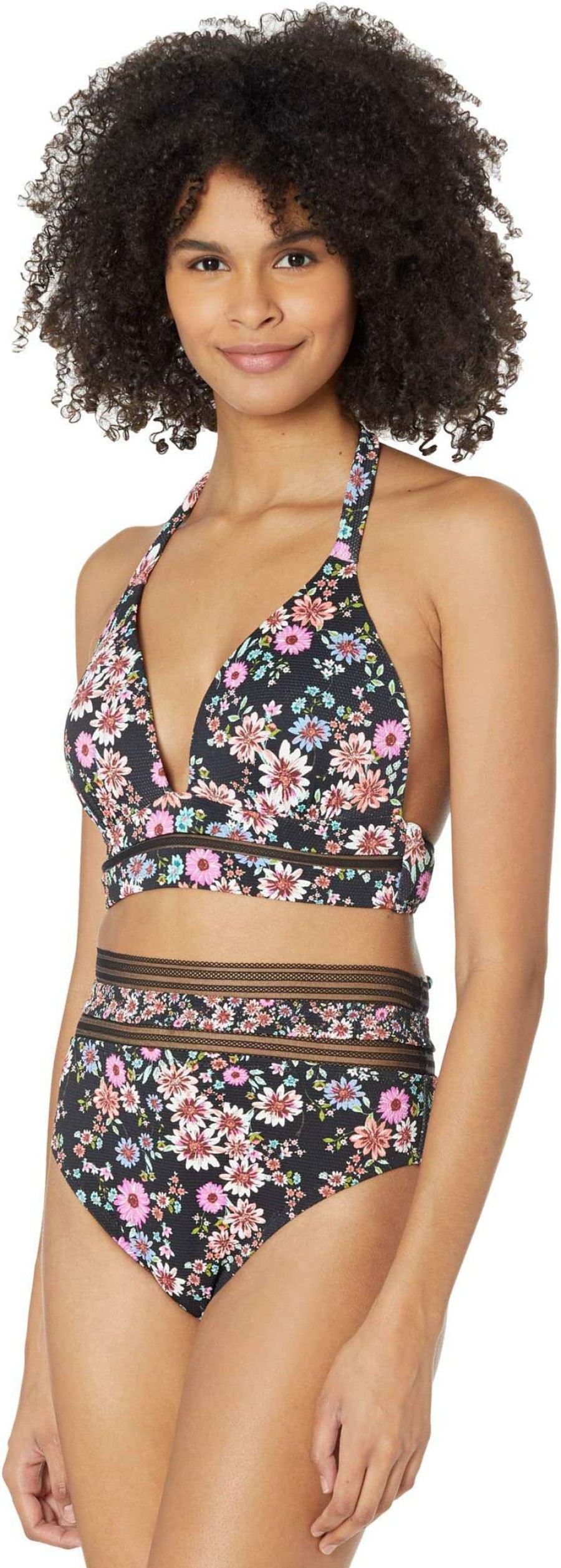 Swimwear * | Jessica Simpson Posy Fields Halter Bra Top